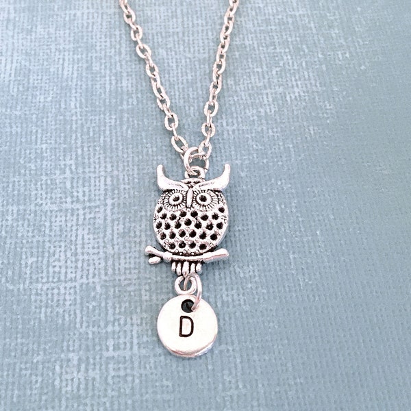 Owl Necklace Silver Etsy