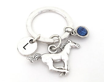 Horse Keychain Personalized, Horse Keyring, Equestrian Keychain, Pony Keychain, Personalized Horse Gifts for Girl Horse Lover Gift for Woman