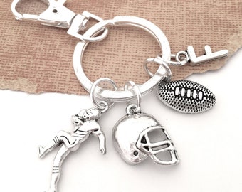 thumbnail image 2 of Football Player Keychain / Keyring – Plastic, Multi-Color – Great Gift For Sports Fans 2 of 6