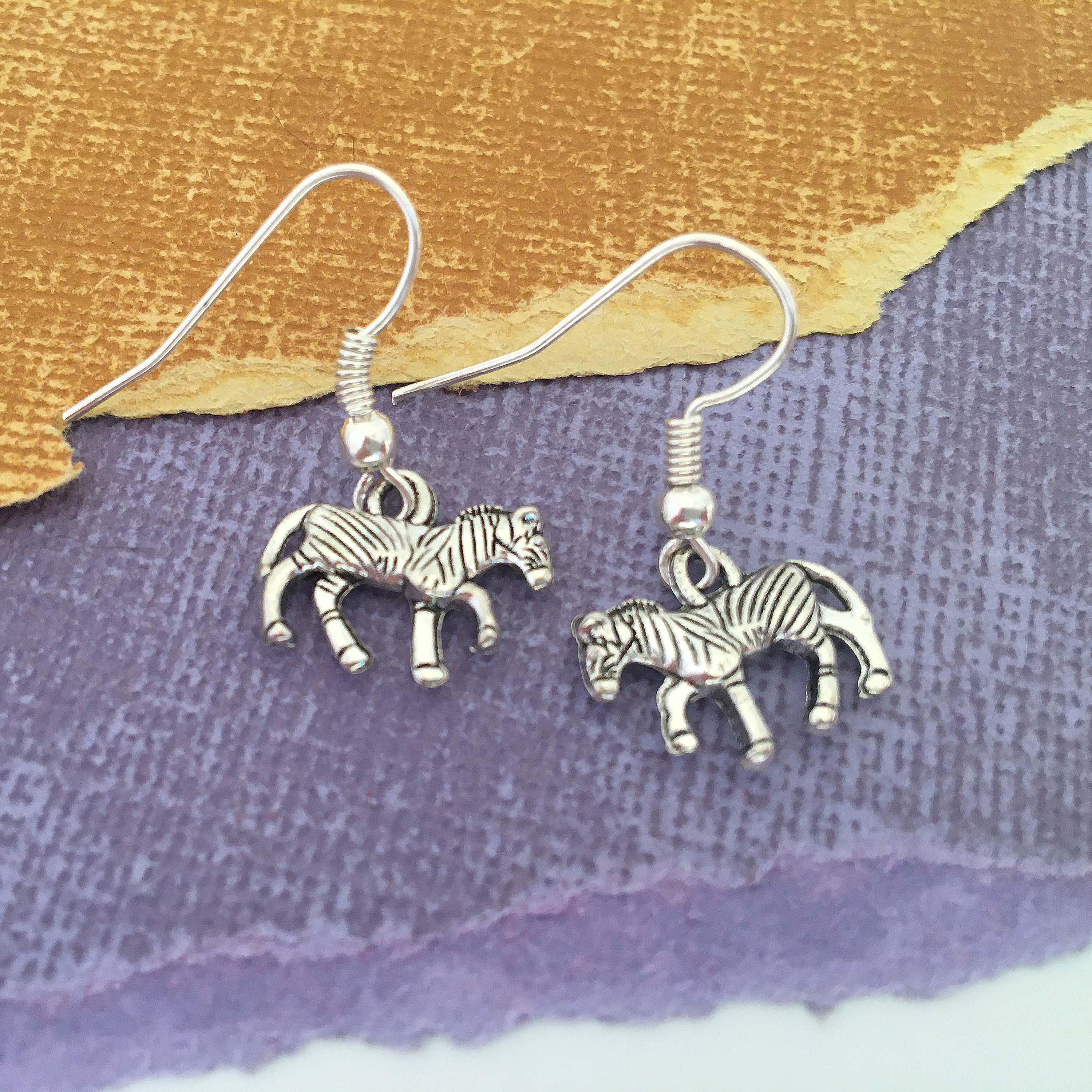 Zebra Earrings Zebra Dangle Earrings Zebra Charm Earrings Etsy