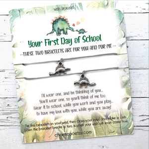 First Day of School Bracelet Boys, First Day of 1st, 2nd, 3rd, 4th, 5th, 6th, 7th, 8th Grade Bracelet, Mom and Son Bracelet, Dinosaur Gifts