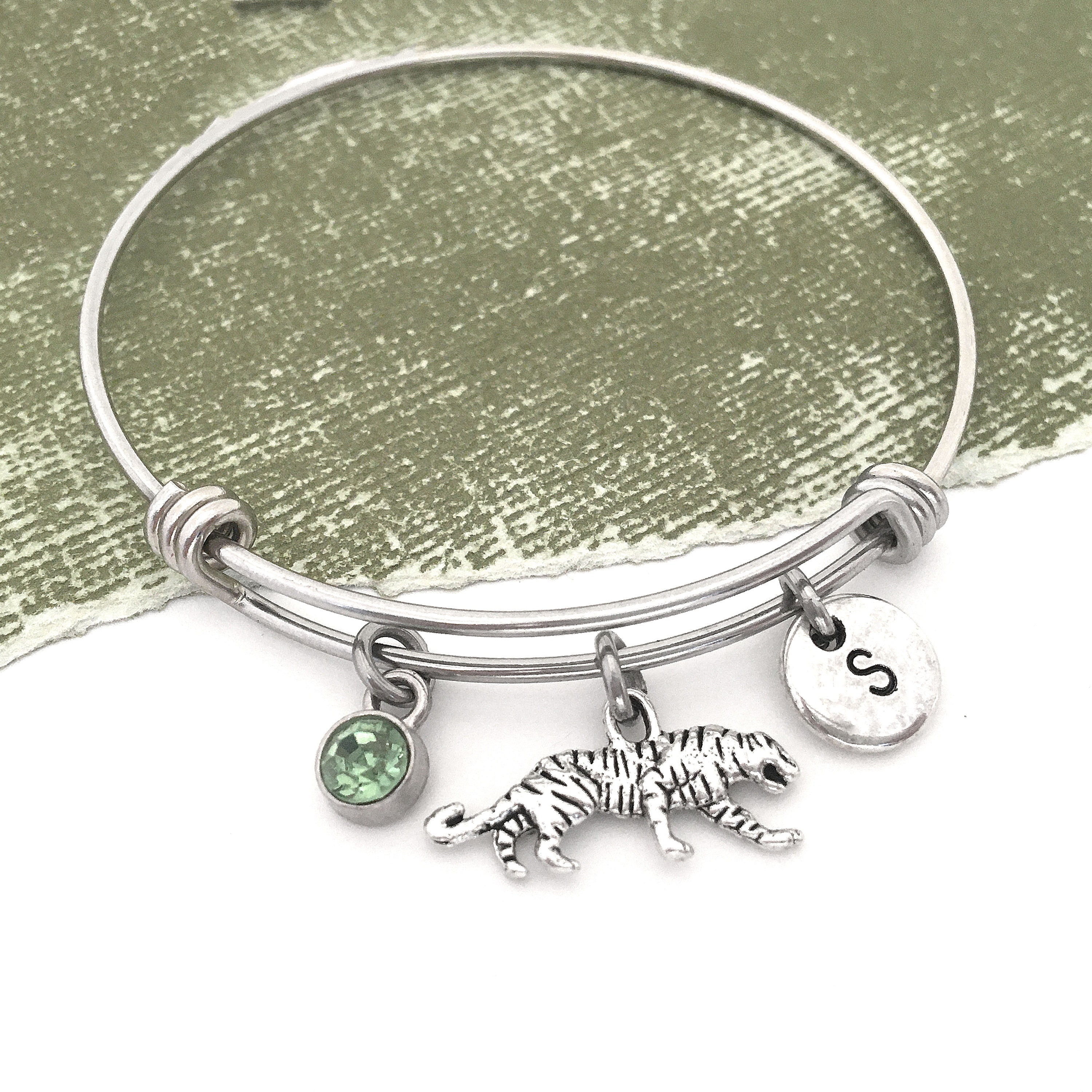 Tiger Bangle Tiger Bracelet Silver Tiger Jewelry Tiger Etsy UK