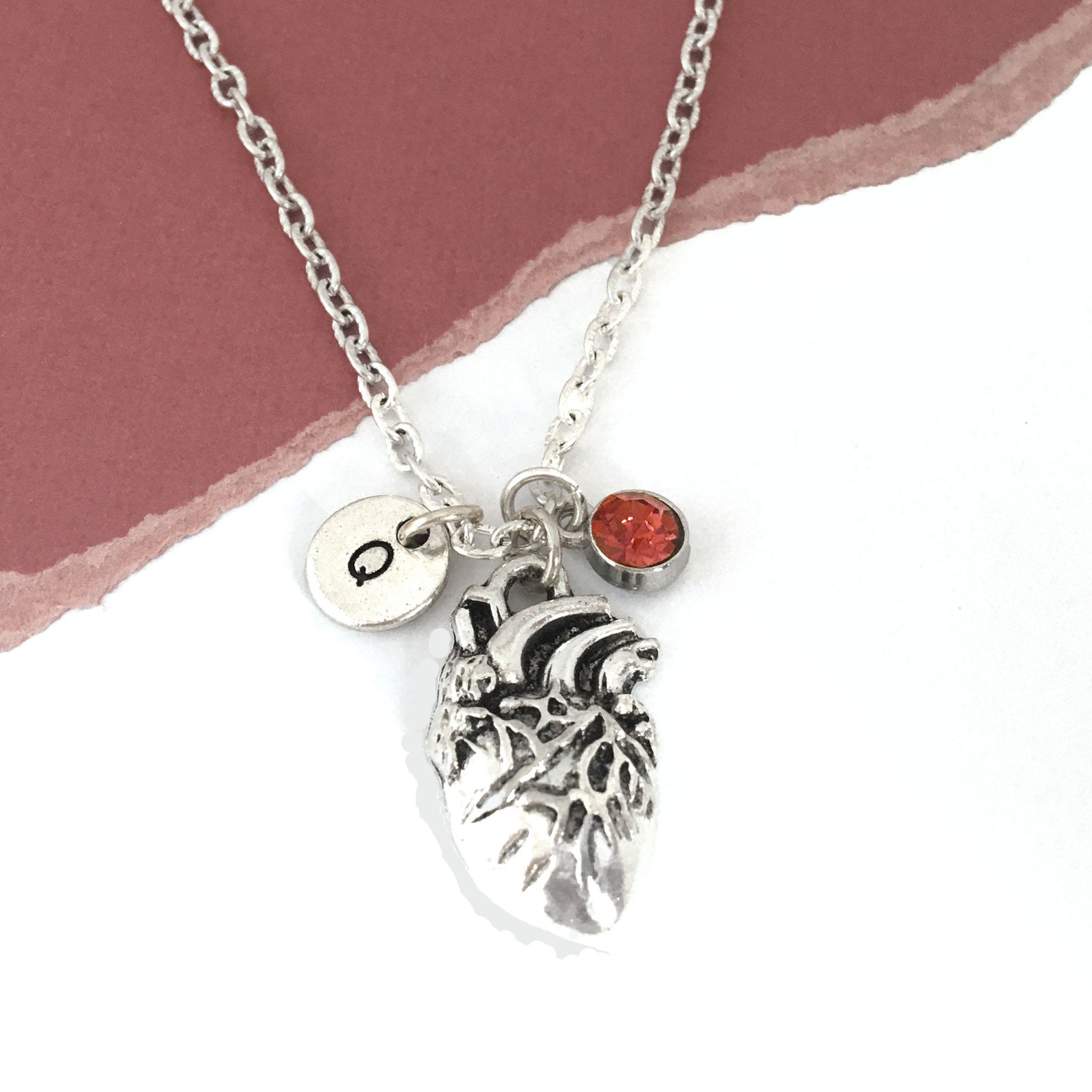 Human Heart Necklace Anatomical Heart Necklace Cardiac Nurse Etsy
