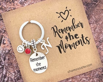 Remember The Moments, Memory Key Chain, Personalized Sympathy Gift, Memories Gift, Memorial Keepsake, Bereavement Gift, Girls Trip Gifts