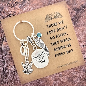 Angel Keyring, Sympathy Keychain, Memorial Key Ring, Condolence Gift, Those We Love Don&#39;t Go Away, Bereavement Gift, Guardian Angel Gift