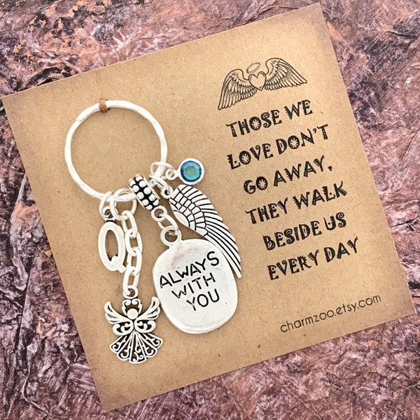 Angel Keyring, Sympathy Keychain, Memorial Key Ring, Condolence Gift, Those We Love Don't Go Away, Bereavement Gift, Guardian Angel Gift