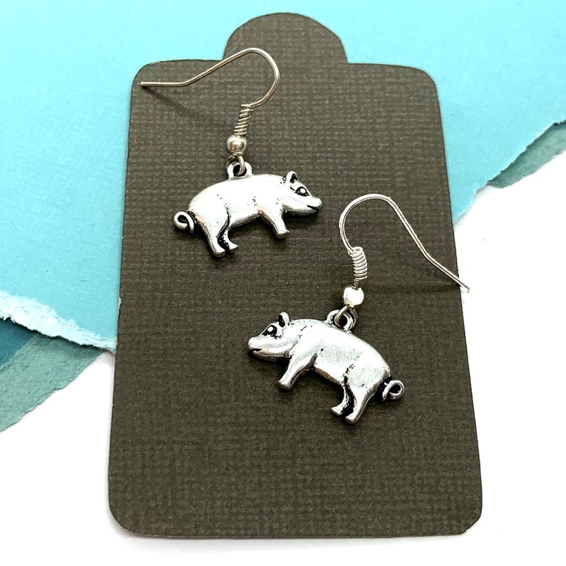 Little Girl Jewelry Farm Girl Gifts Farm Animal Gifts Personalized Pig Lover Gift Pig Earrings Dangle Piglet Earrings Pig Charm Jewelry
