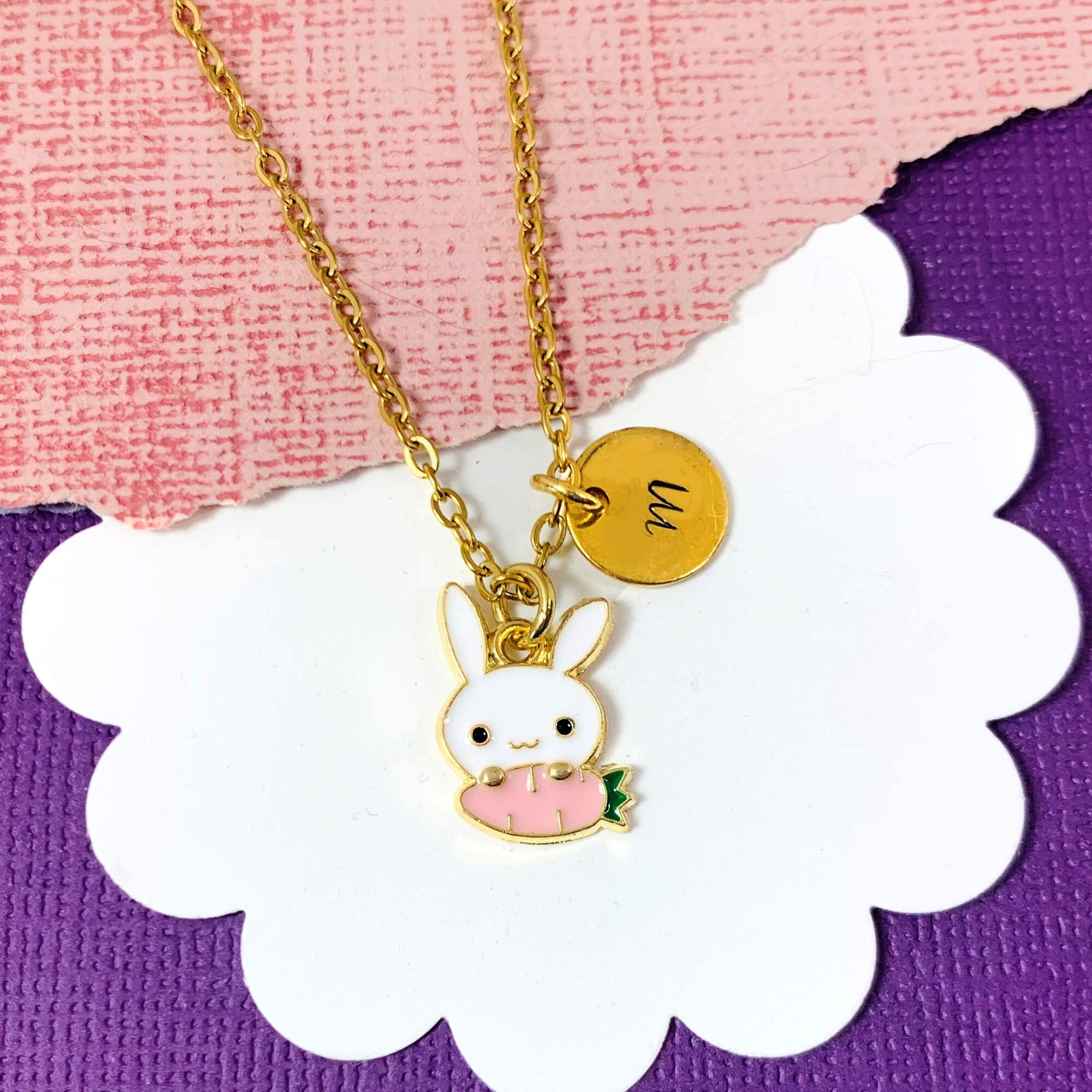 Easter Bunny Necklace for Little Girls, Bunny Rabbit Jewelry