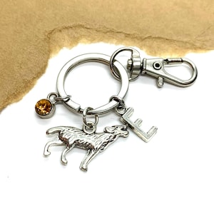 Wolf Keychain, Wolf Lover Gift, Initial Keyring, Personalized Wolf Gifts for Him, Wolf Spirit Animal, Custom Wolf Key Chain, Animal Keychain