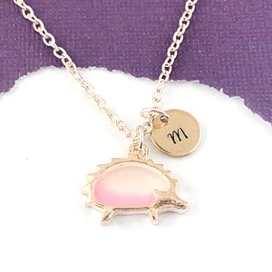 Personalized Hedgehog Necklace, Hedgehog Gifts, Hedgehog Jewelry, Cute jewelry for Kids, Little Girl Jewelry, Hedgehog Charm Pendant for Her