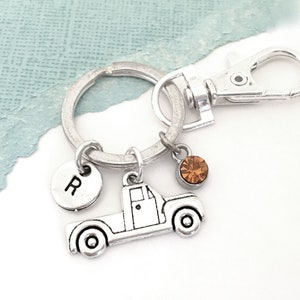 Pickup Truck Keychain, Truck Key Chain, First Car Keychain, Truck Charm Keyring, Initial Keyring, New Driver Gift, Mother Trucker Truck Gift