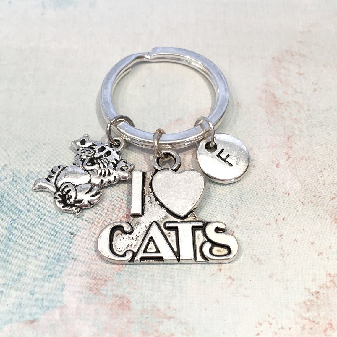 Cat Keychain Personalized Cat Gifts for Girls Cat Key Ring Etsy