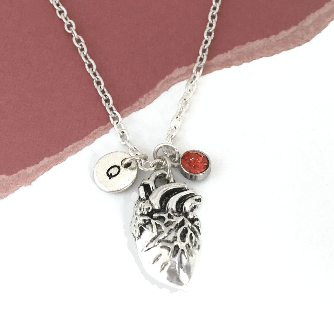Human Heart Necklace Anatomical Heart Necklace Cardiac Nurse Etsy