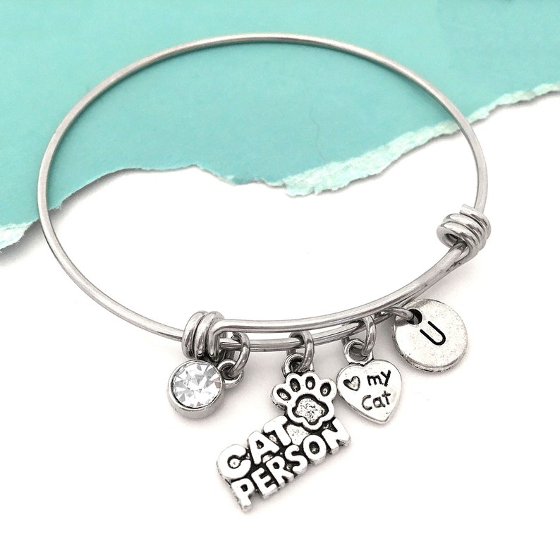Crazy Cat Lady Bracelet Cat Paw Print Bracelet Pets Bracelet Kitty Cat Bracelet Cat Charm Cat Jewelry Cat Bracelet Gift for Cat Lover Best Friend Bracelet Cat Bangle Bracelet Cat Mom