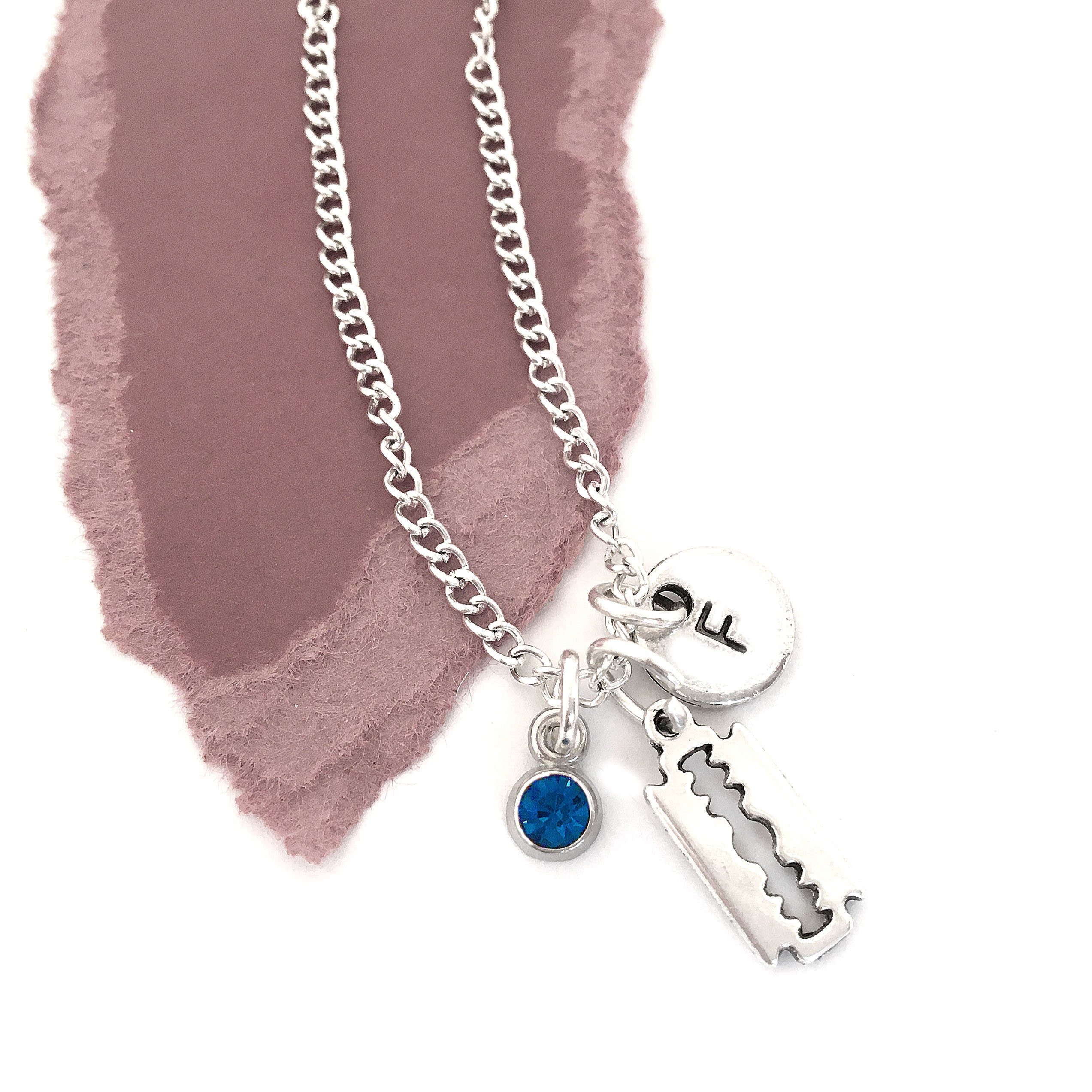 Razor Blade Necklace Razor Blade Jewelry Personalized - Etsy.de