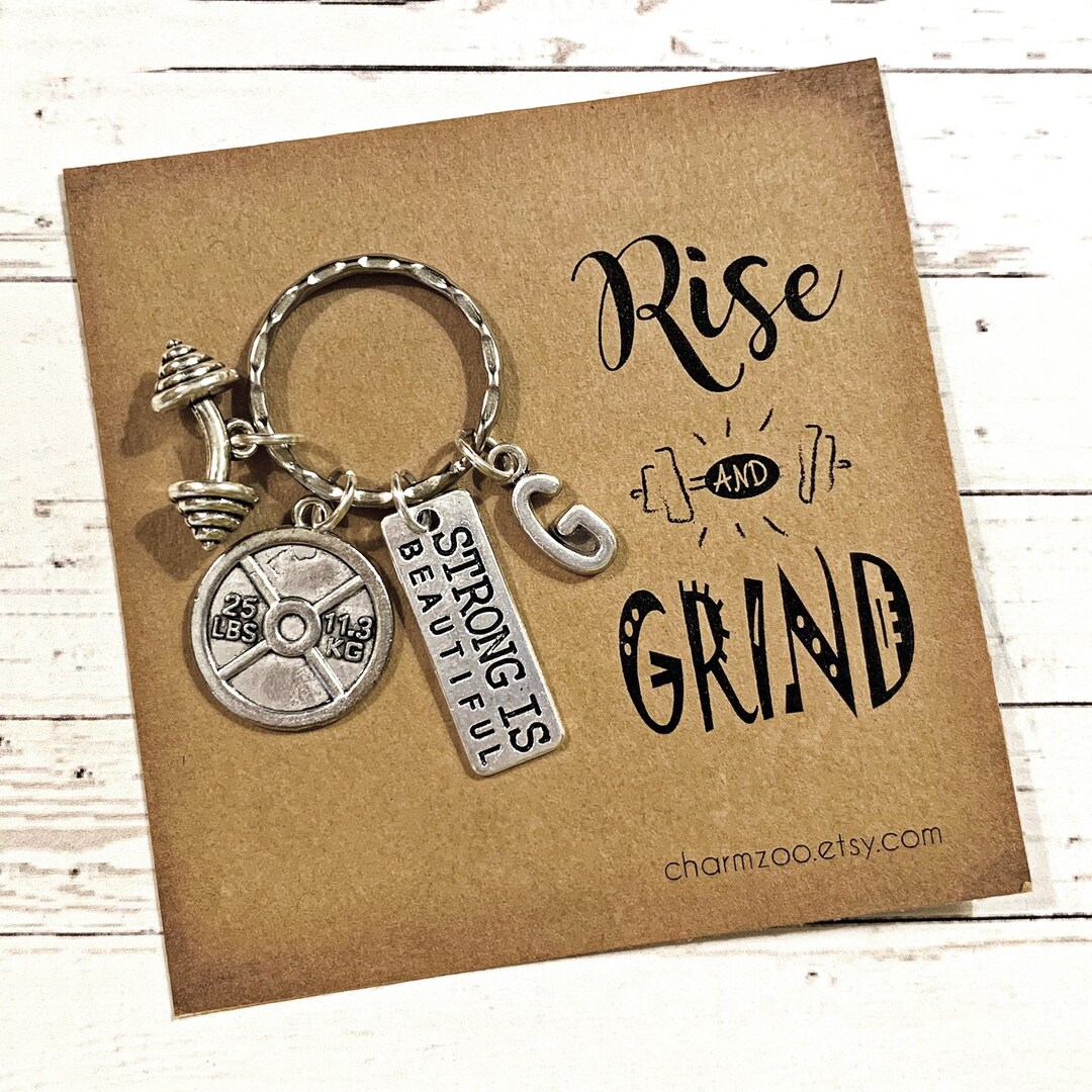 Weightlifting Keychain, Weightlifter Gifts, Strong is Beautiful Gifts