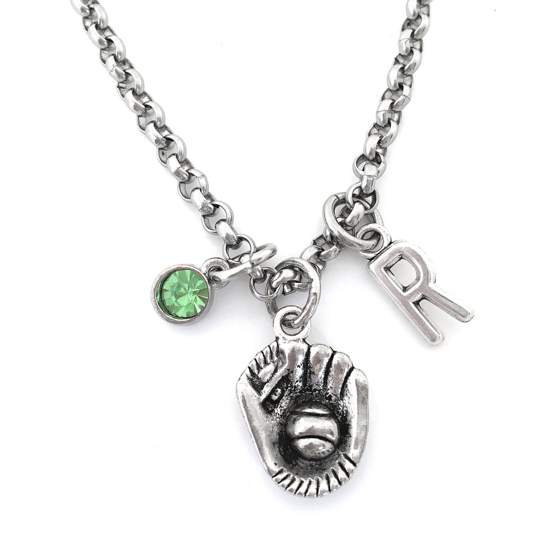 Baseball Necklace, Softball Necklace, Baseball Glove Necklace, Softball