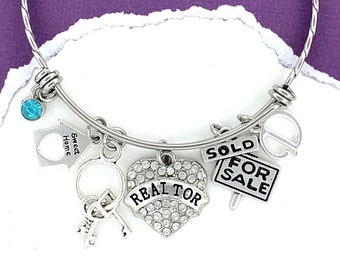 Realtor Bracelet, Gift for Agent, New Real Estate Agent Bangle