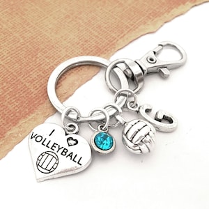 Volleyball Keychain, Volley Ball Charm Key Ring, Team Gifts Personalized Volleyball Lover Gift Volleyball Coach Appreciation Gifts Key Chain