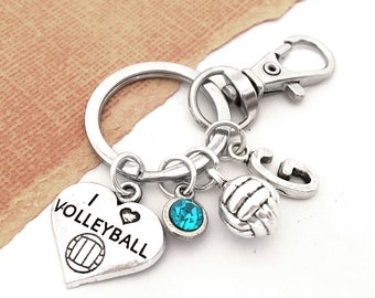Volleyball Keychain, Volley Ball Charm Key Ring, Team Gifts Personalized Volleyball Lover Gift Volleyball Coach Appreciation Gifts Key Chain