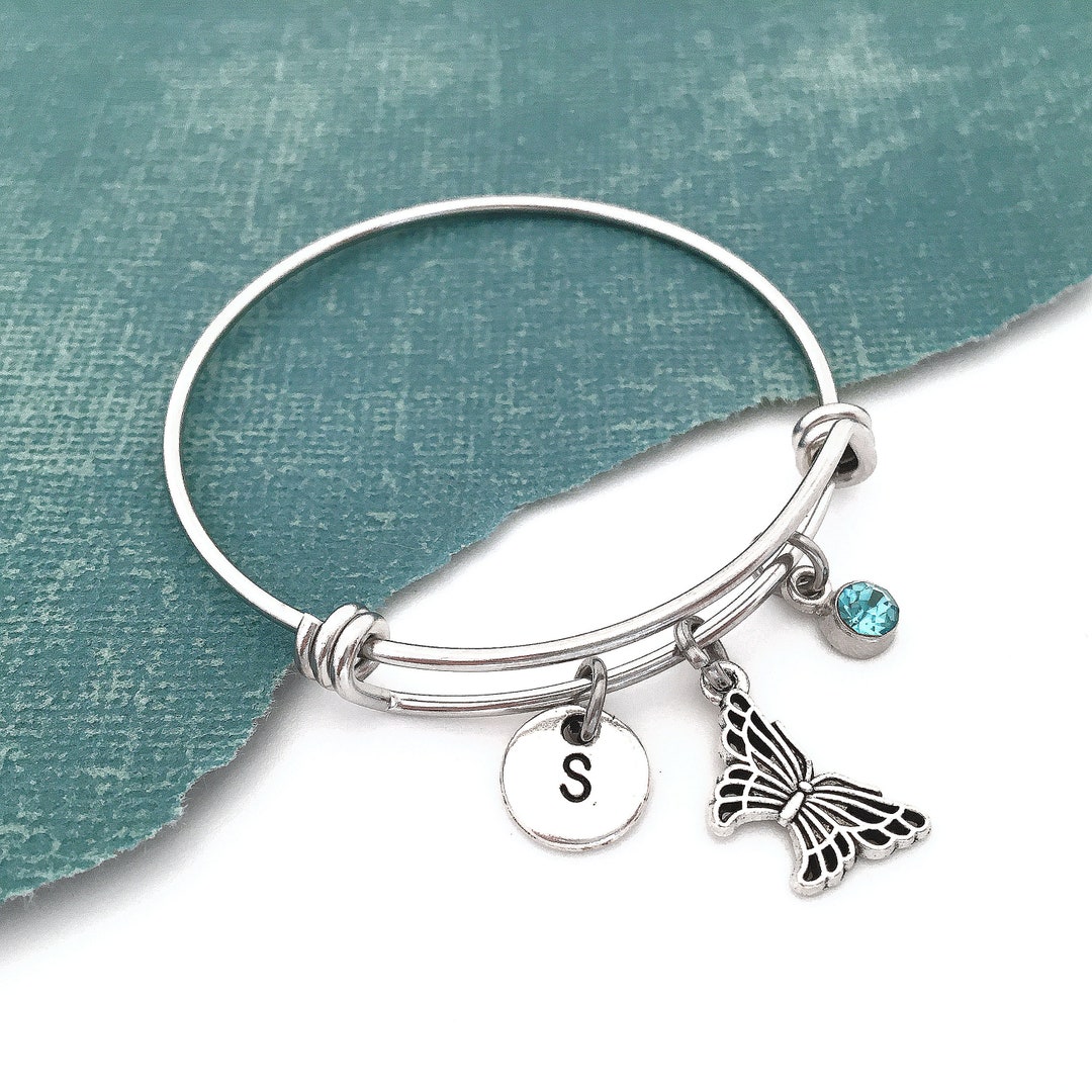 Butterfly Bangle Bracelet, Little Girl Butterfly Jewelry