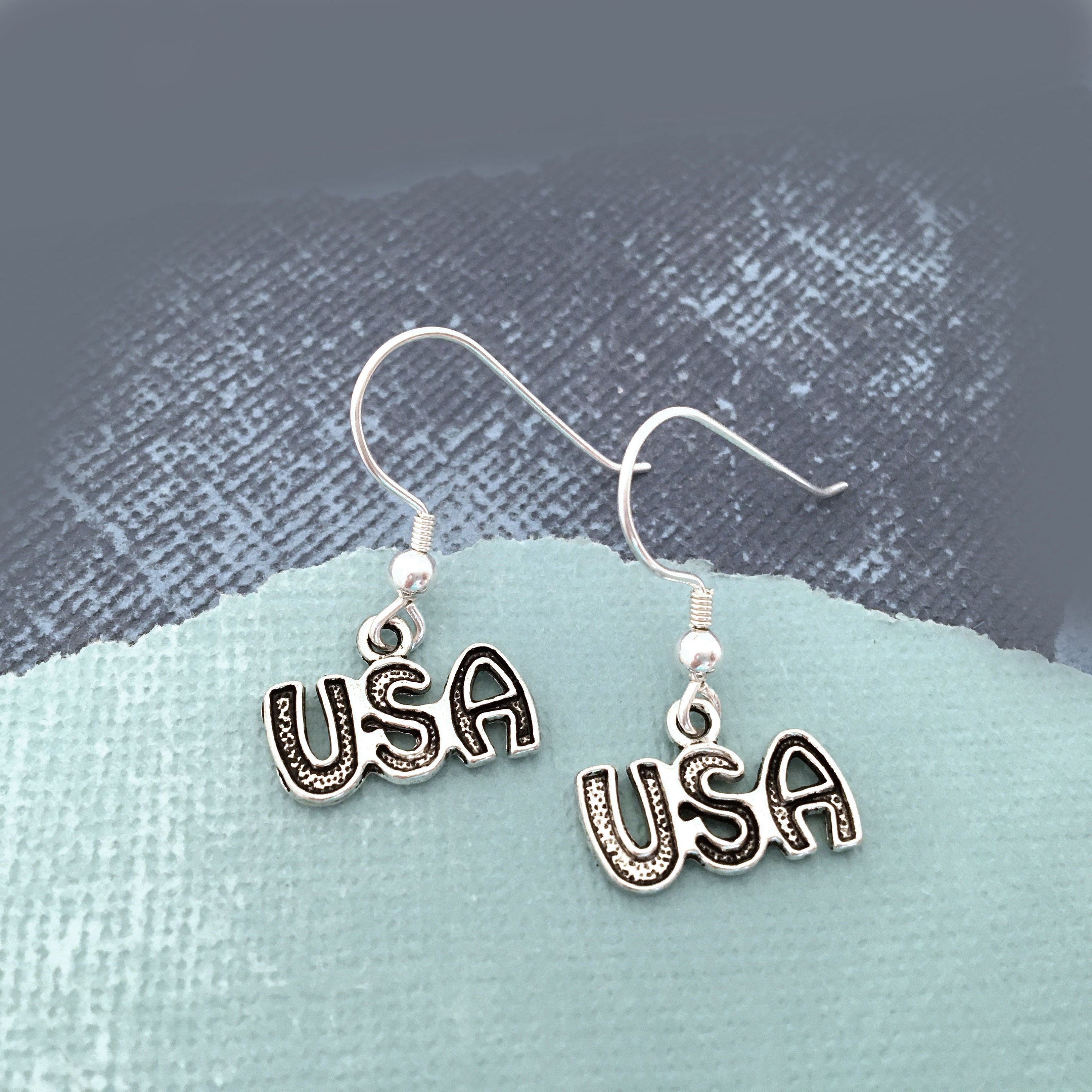 USA Earrings USA Jewelry USA Gifts Charm Earrings Dangle Etsy