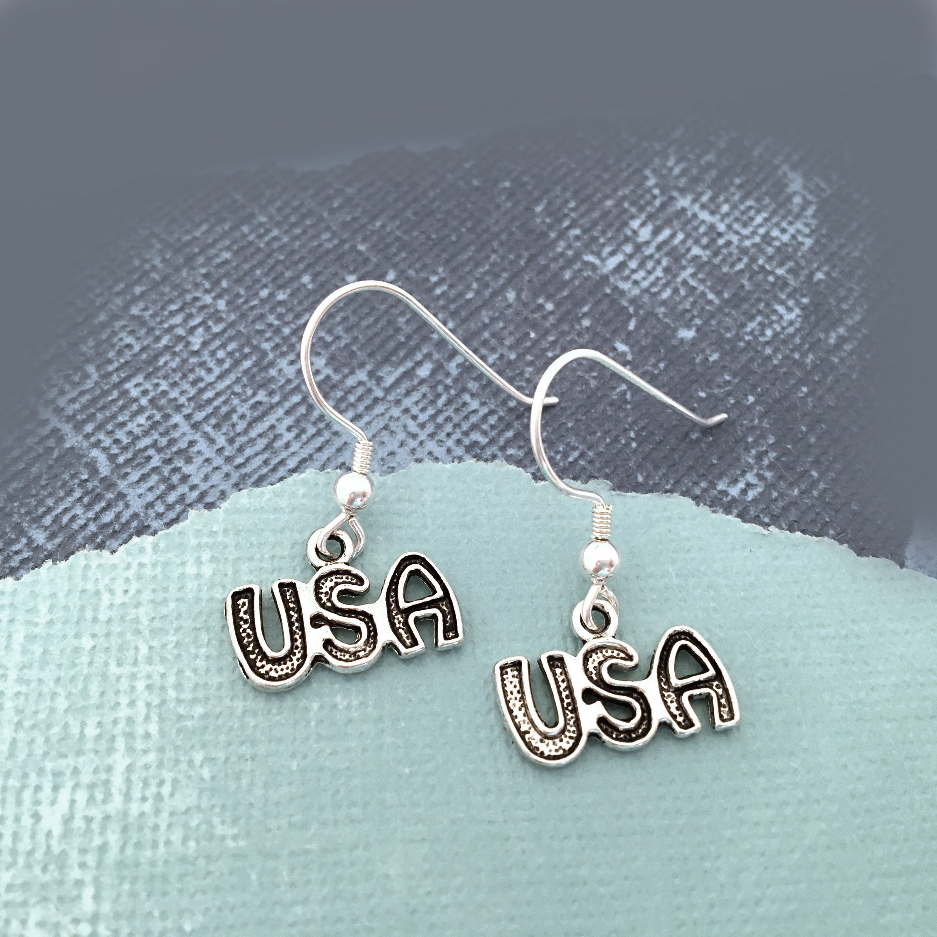 USA Earrings USA Jewelry USA Gifts Charm Earrings Dangle | Etsy