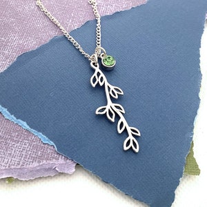Vine Necklace, Leaf Branch Pendant Necklace, Olive Branch Jewelry, Bridesmaid Gifts, Nature Gifts for Women, Personalized Gifts for Her