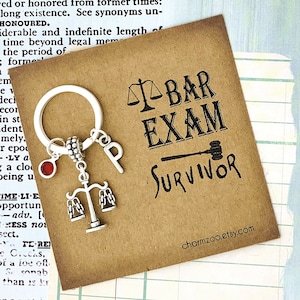 Lawyer Keychain, Bar Exam Gift, Scales of Justice, Law School Graduation Gift, Personalized Gift, Custom Keyring