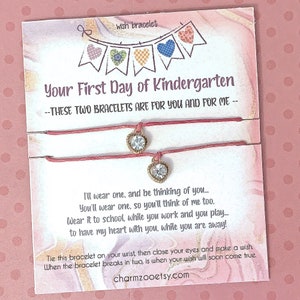 First Day of Kindergarten Bracelet, Back to School Gift, Mommy and Me Bracelet for Kindergarten, Mom and Child Bracelet, Matching Bracelets
