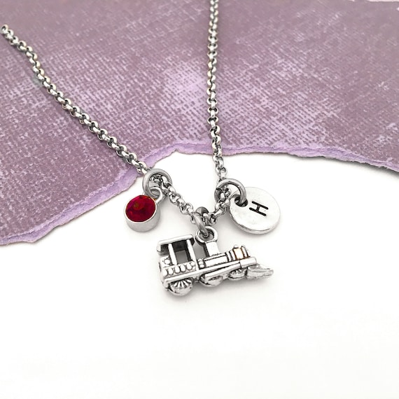 Train Necklace Train Jewelry Personalized Steam Train Charm Etsy