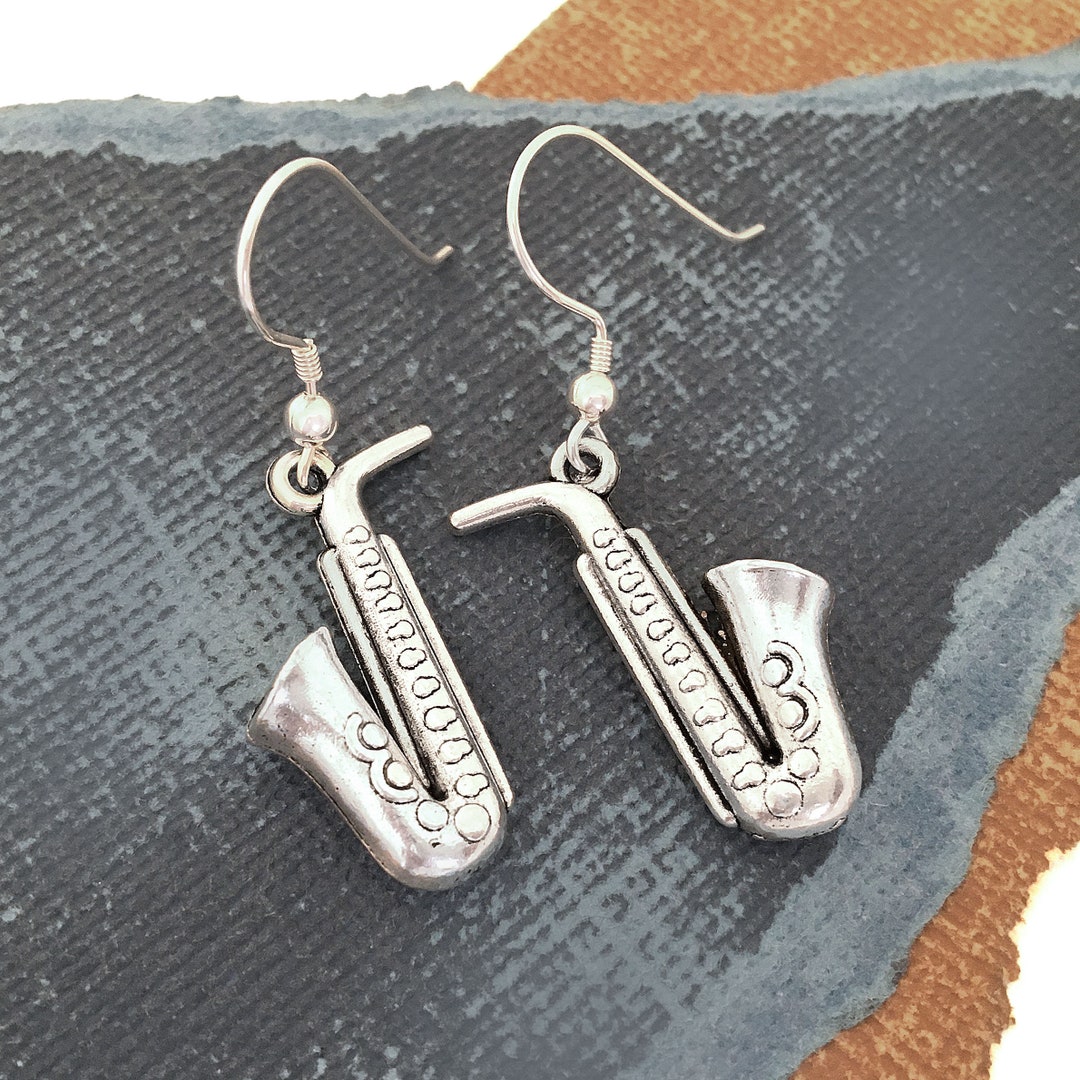 Saxophone Earrings, Saxophone Jewelry, Saxophone Gifts, Musician Gift