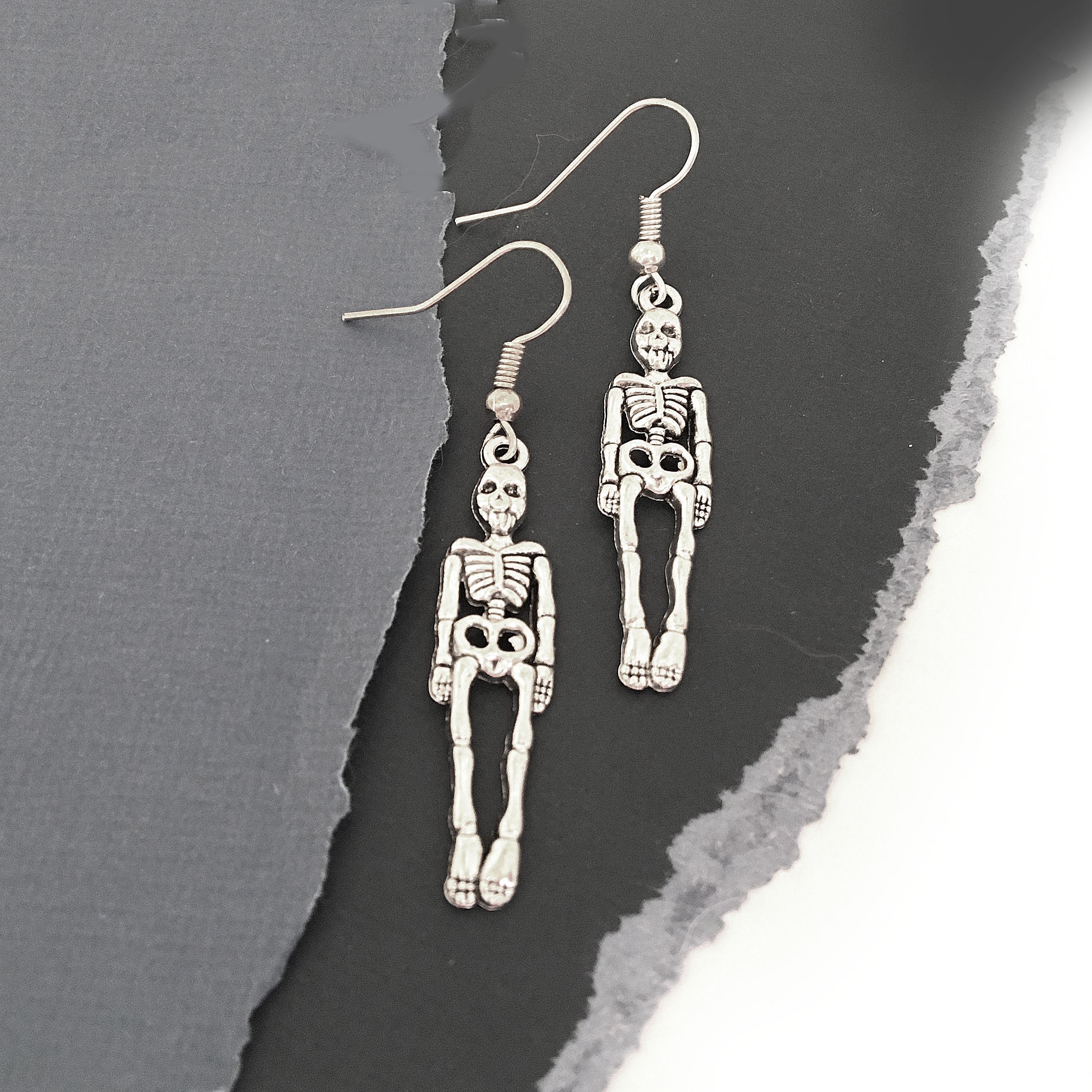 Skeleton Earrings Skeleton Jewelry Halloween Earrings Etsy