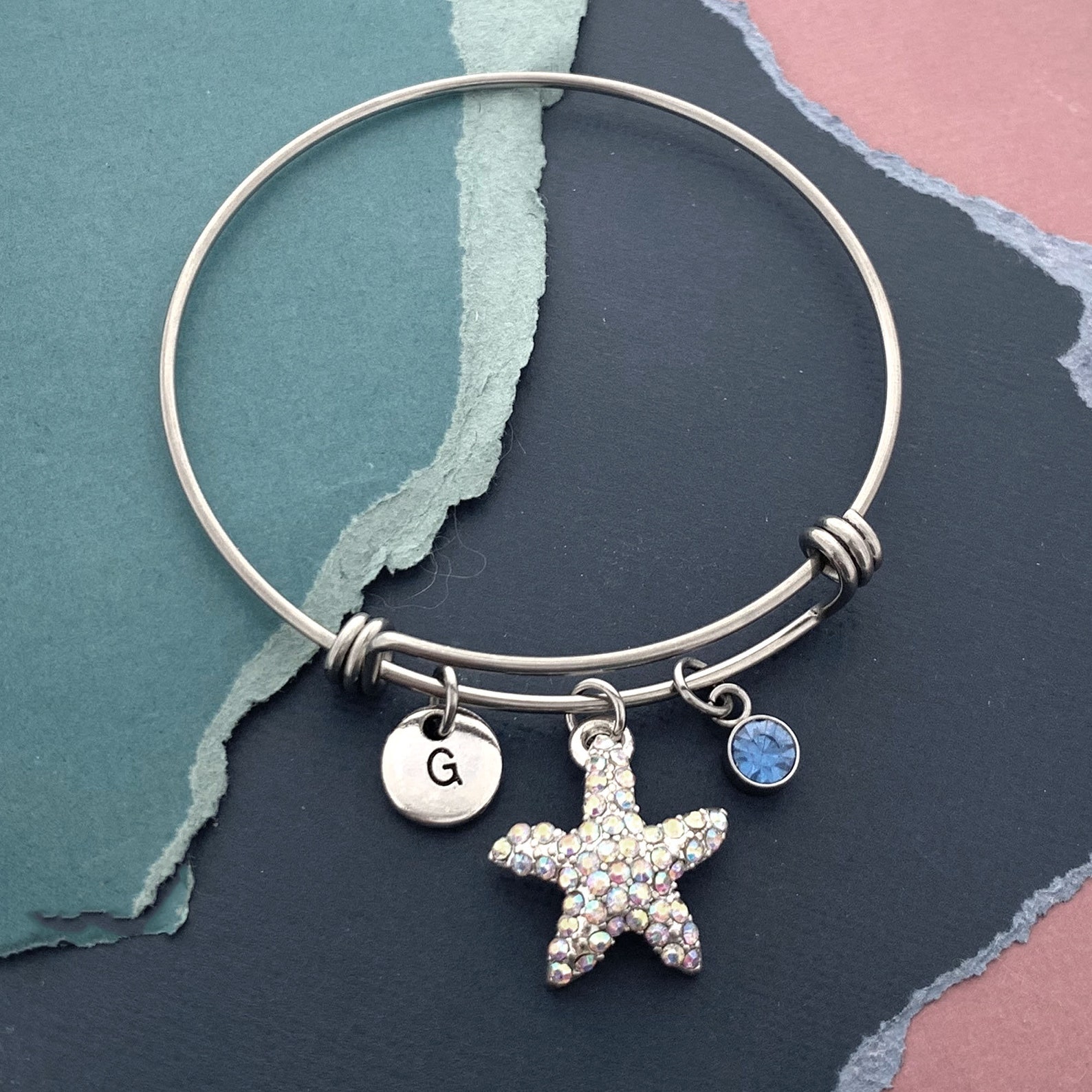 Textured Starfish Charm Bangle main image 1