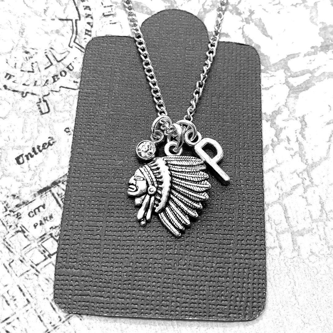 Indian Chief Necklace, Indian Head Jewelry, Native Americans Indian ...