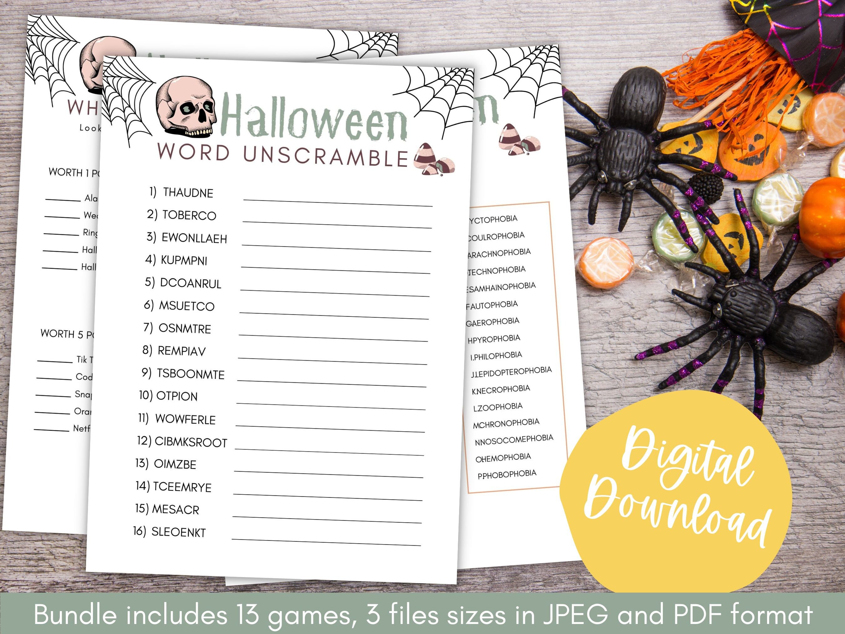 Halloween Party Games Printable Digital Download Halloween Game Night ...