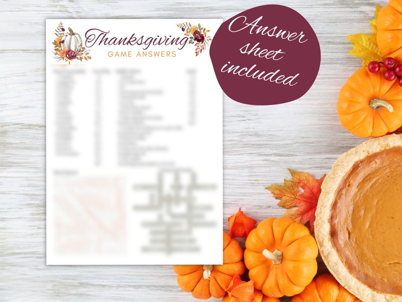 Thanksgiving Party Games Printable Digital Download - Etsy