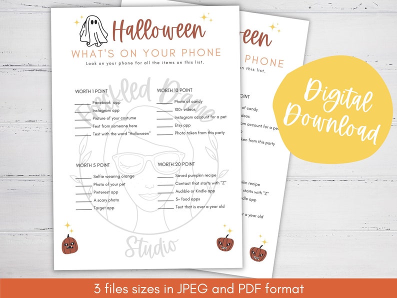 What s on Your Phone Printable Digital Download Halloween Party Games What s on Your Phone Printable Digital Download Halloween Party Games