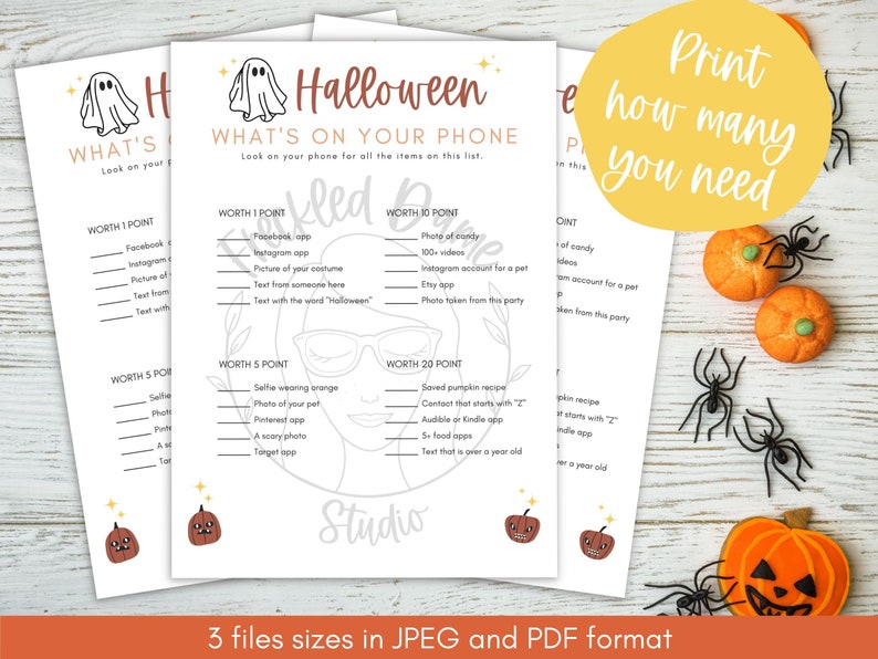 What s on Your Phone Printable Digital Download Halloween Party Games What s on Your Phone Printable Digital Download Halloween Party Games