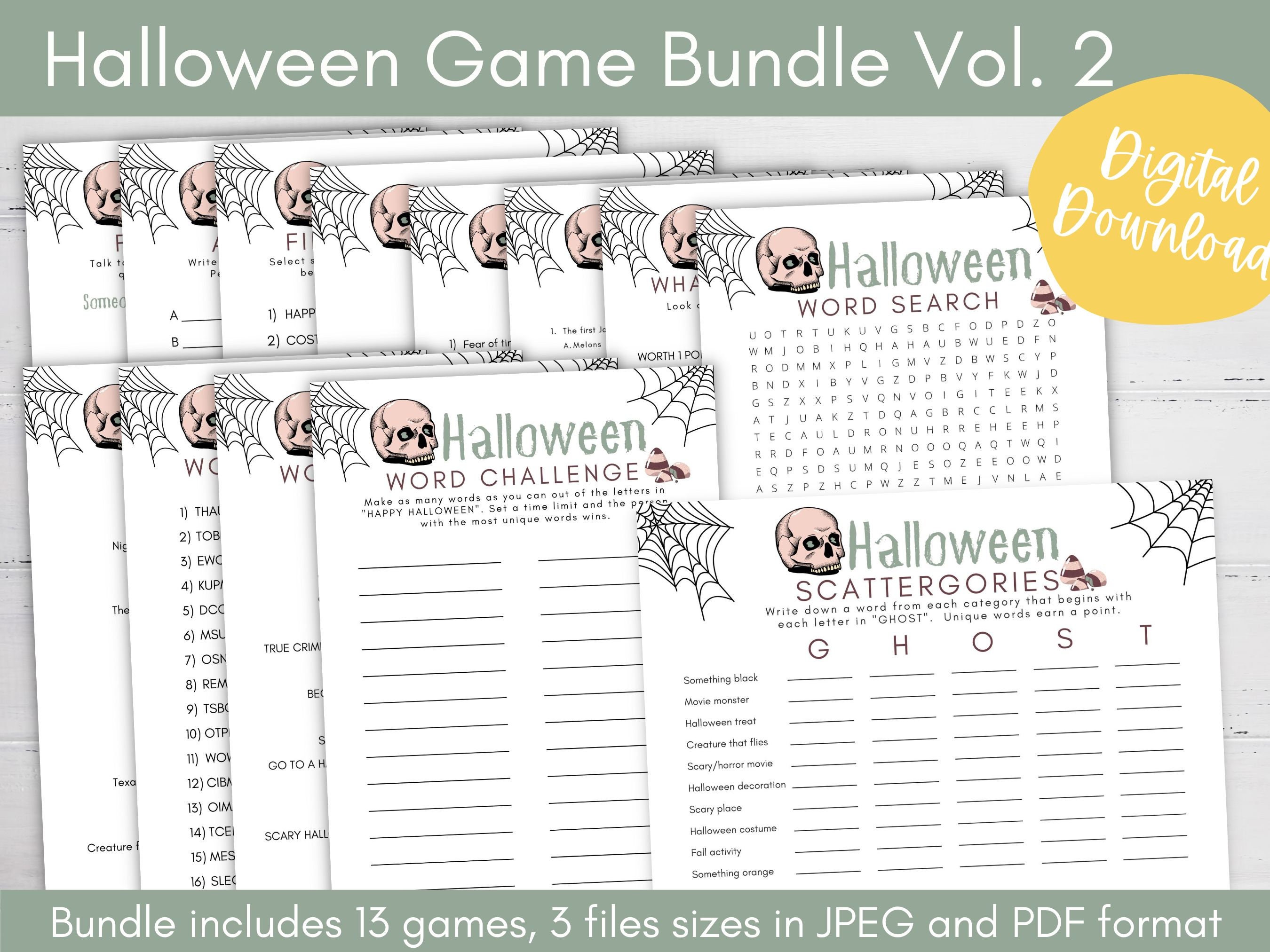 Halloween Party Games Printable Digital Download Halloween Game Night ...
