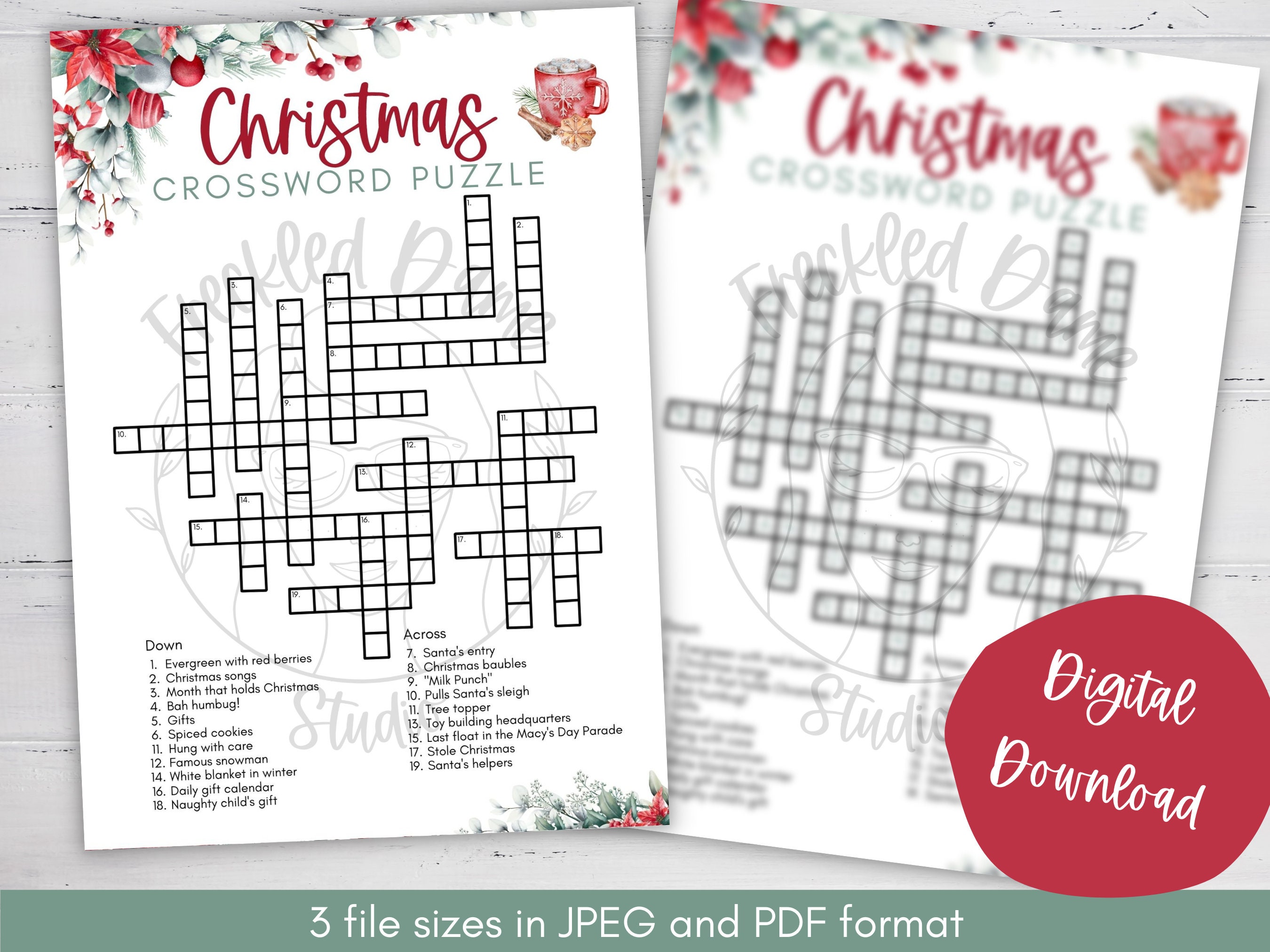 Christmas Songs Crossword Puzzle