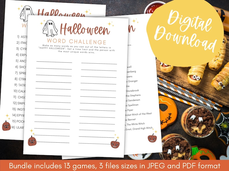 Halloween Party Games Printable Digital Download - Etsy