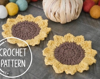 Crochet Sunflower Coaster Pattern