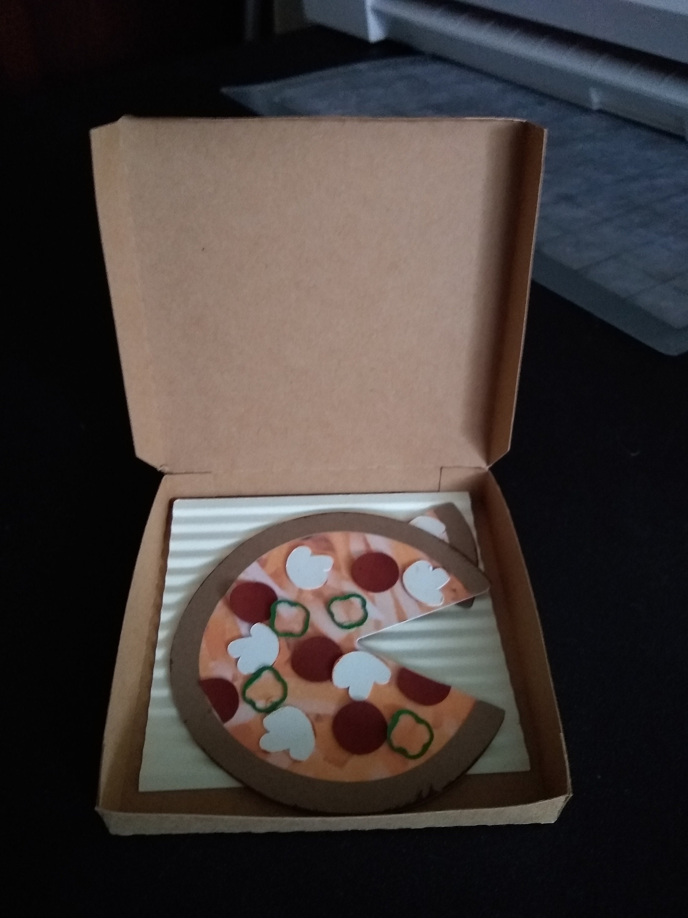 Pizza Box Gift card holder die cutpaper piecing Etsy