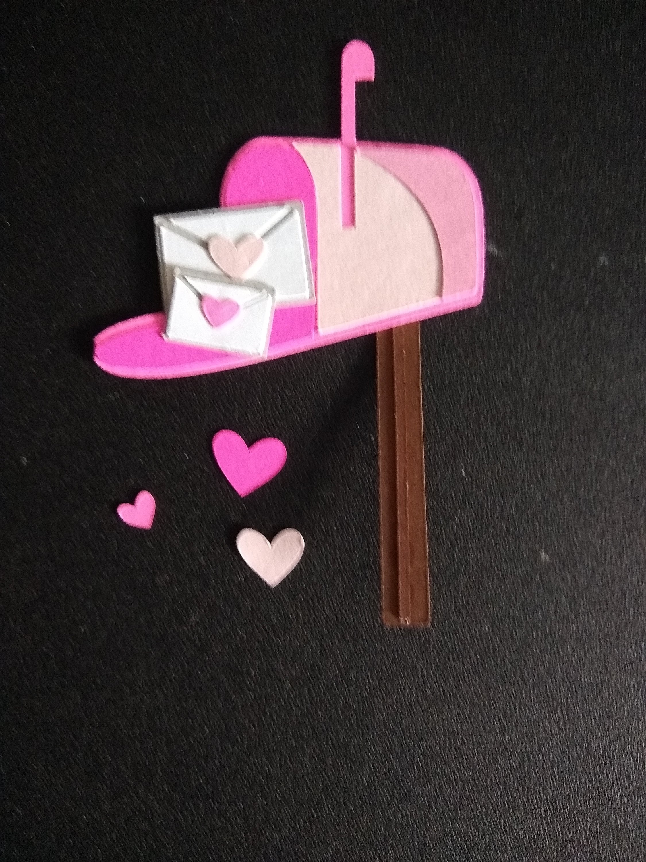 Valentine Mailbox with hearts die cut/paper piecng Etsy