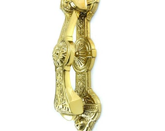 Antique Vintage Style Polished Brass Long Door Knocker 230mm