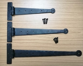 Pewter Tee Hinge 9/" Gothic Heavy Strap T Hinge Sold in Pairs New
