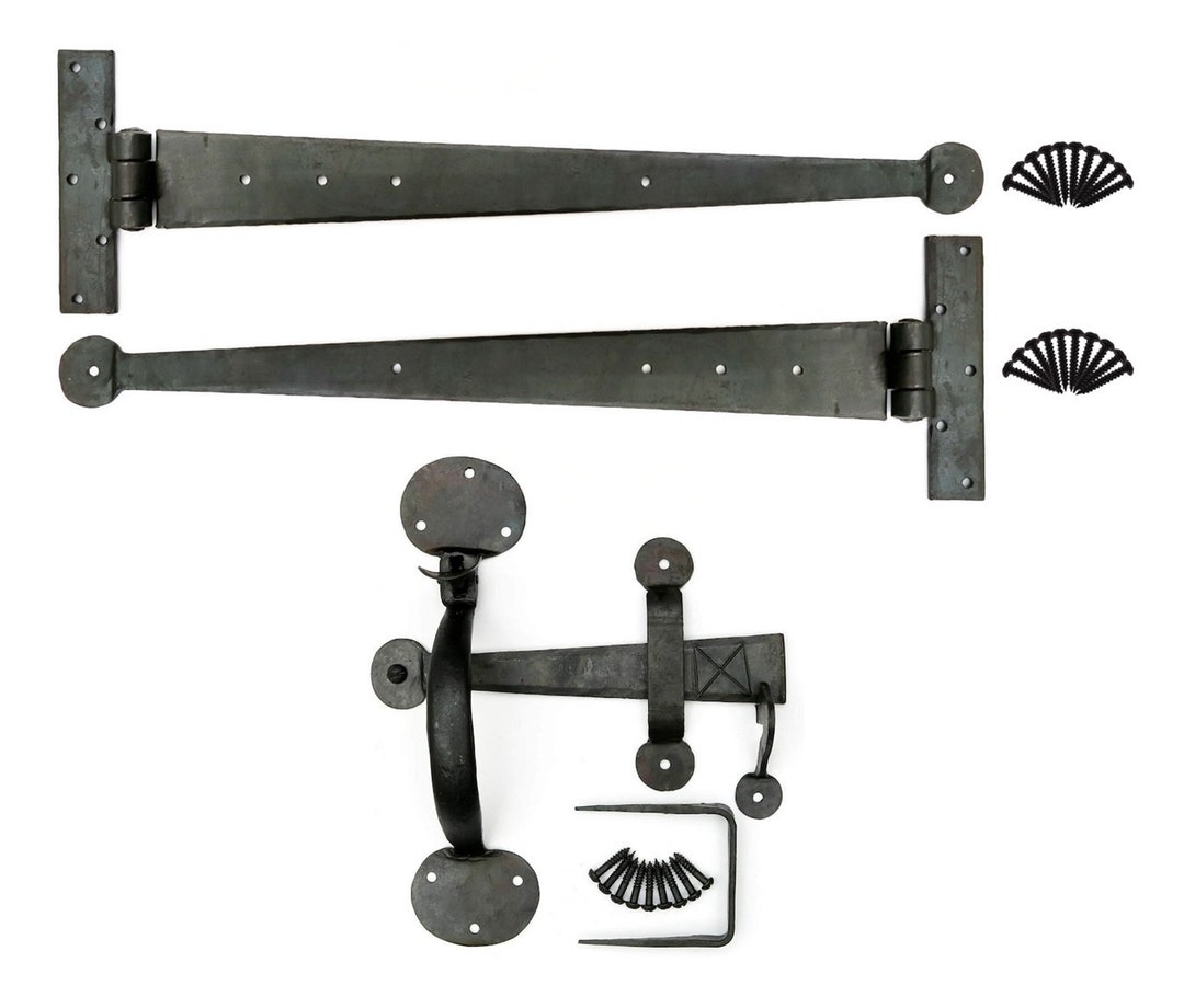 Hand Tee Hinge 18 Penny T Hinge Pair & Suffolk Thumb Latch Door