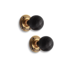 Infinity Decor Pair Of Traditional Style Ebony Bun Wood Rim Door