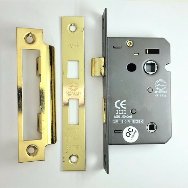 Fire Rated Bathroom Mortice Door Locks Set CE BS Rated 3 Lever 63mm or 75mm